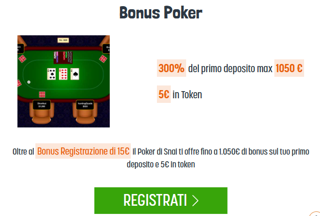 Bonus Benvenuto Poker